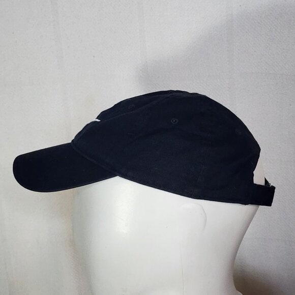 Nike Black with White Swoosh Youth Adjustable Just Do It Baseball Cap Size 4-7 - Picture 5 of 16